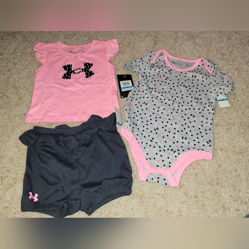 Toddler girl's 24mo Under Armour 3pc shorts set, NWT